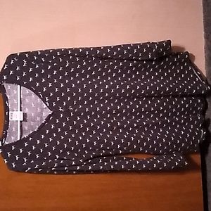 🔥💞PINK Voctoria's Secret long sleeve gown. Large. Navy blue,white🍂🍂NWOT